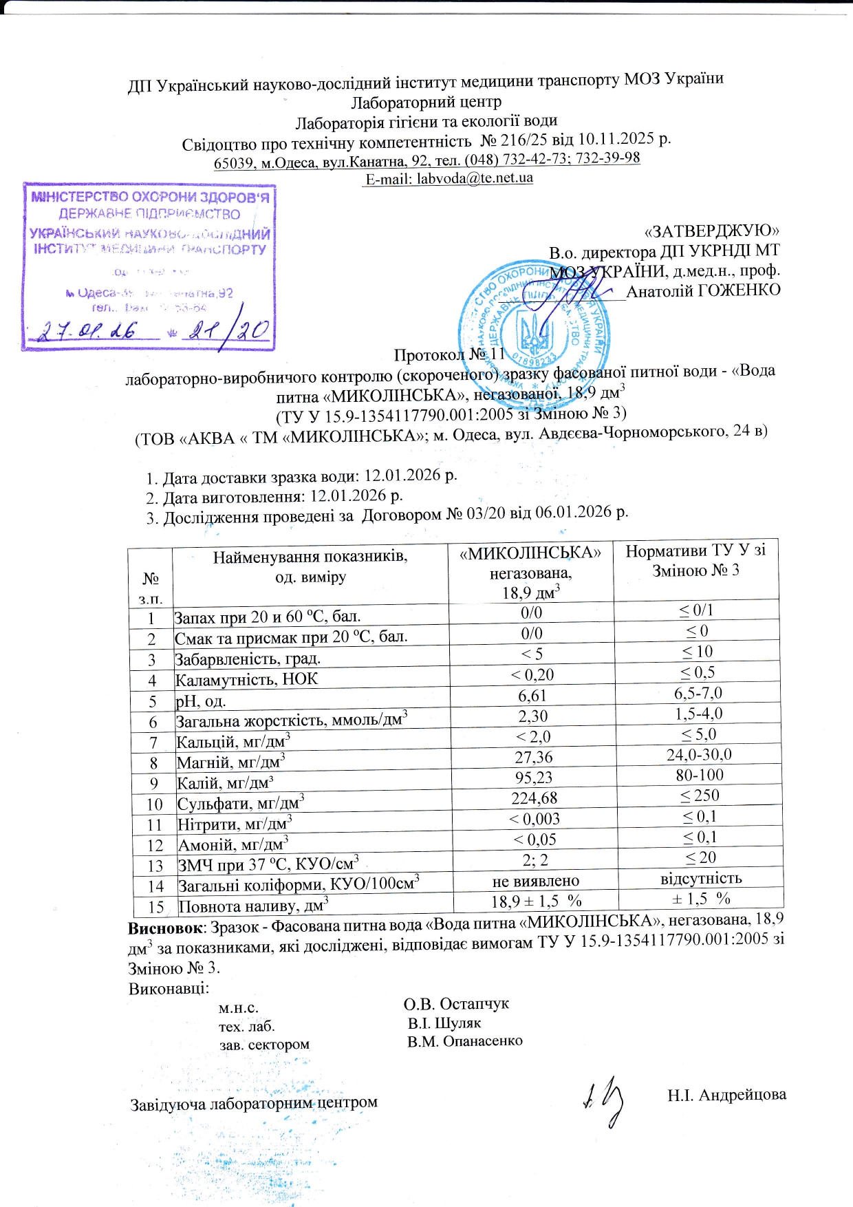 Сертификат гигиены и экологии 2022
